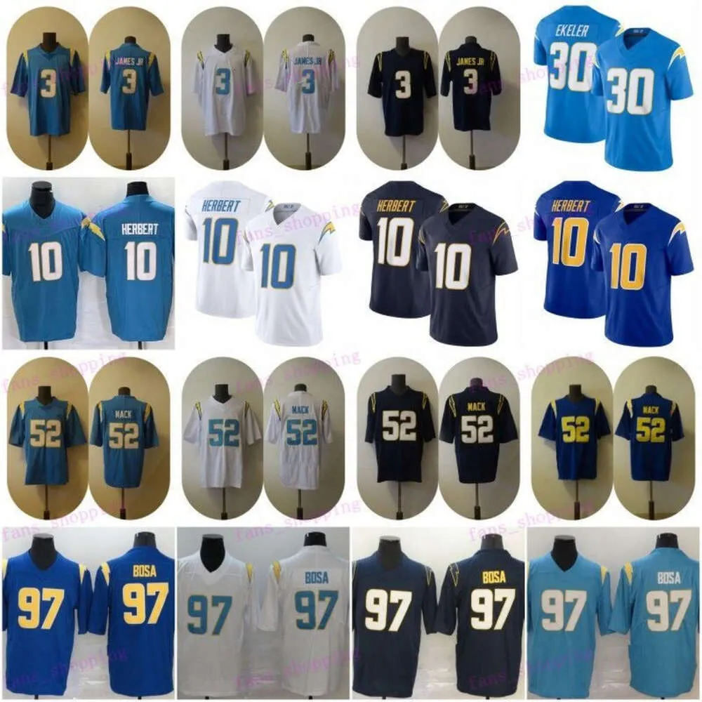 Chargers Jersey 2024 Justin Herbert Keenan Allen Derwin James Joey Bosa Austin Ekeler Khalil Mack Blue White