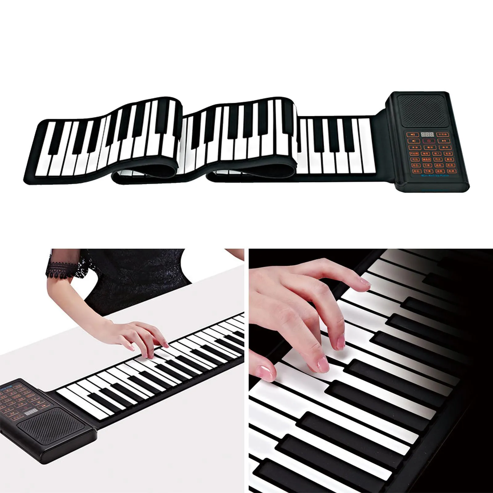 DHgate 88 Key Roll Up Digital Piano Keyboard Portable Silicone Piano for Travel Learning and Entertainment Computers Networking