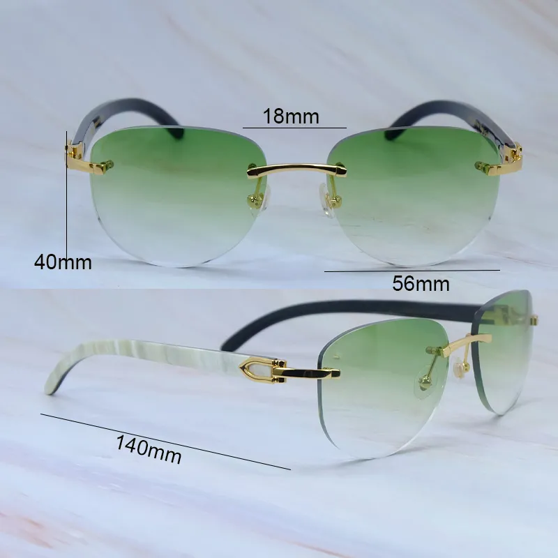 Luxury Vintage Buffalo Horn Rimless Sunglasses Mens With Real Buffs And White Marble Accents Carter Shades Eyewear For Women From Bluecarter 65.1 DHgate.Com