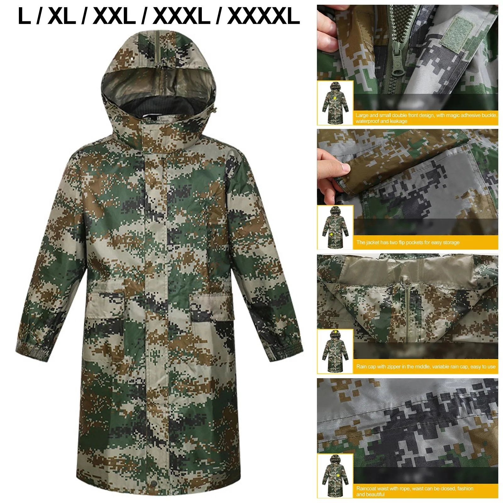Long camo raincoat online