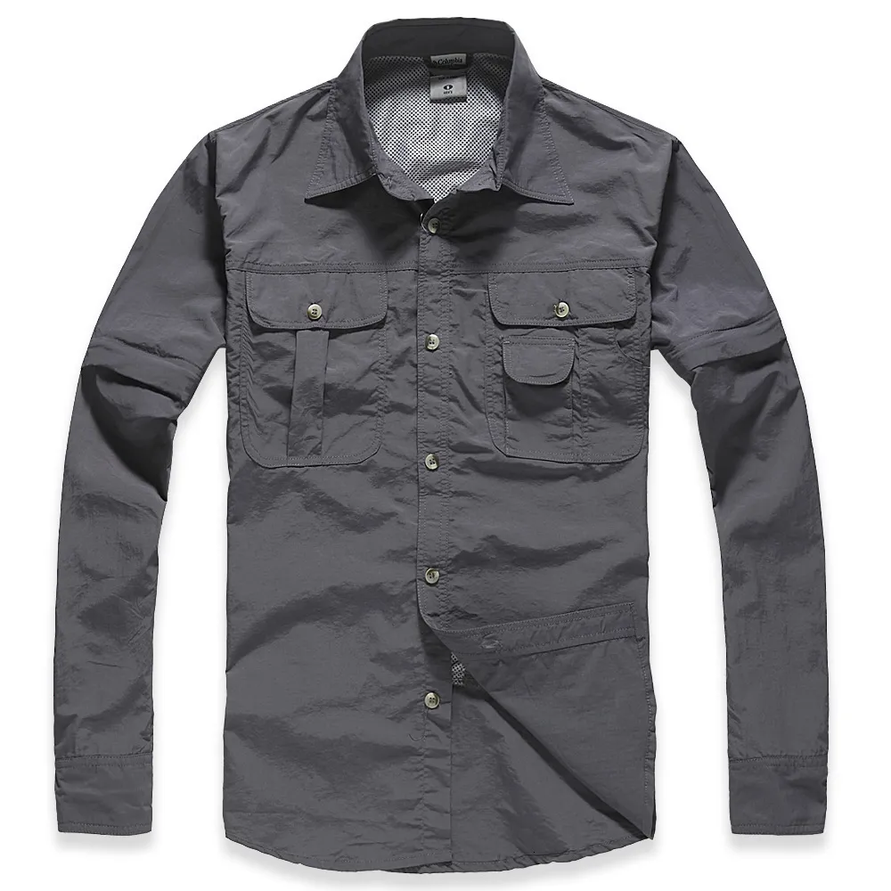 Casual shirts voor heren tacvasen militaire kleding lichtgewicht leger snel droge tactische zomer verwijderbare werk met lange mouwen op 220920