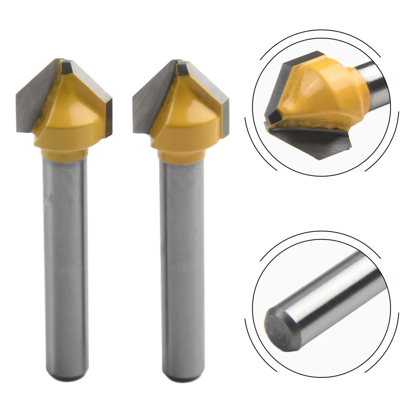 90 Degree V-Shaped Router Bit 6mm Shank Engraving Milling Cutter for ...