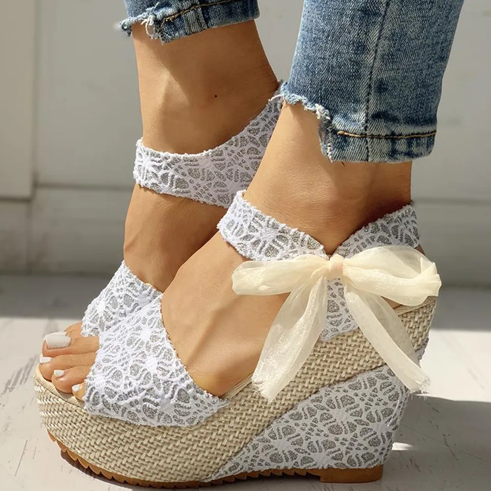 DHgate.com:Customized Hot Lace Leisure Women Wedges Heeled Women Shoes 2022  Summer Sandals Party Platform High Heels Shoes Woman:Shoes \u0026 Accessories