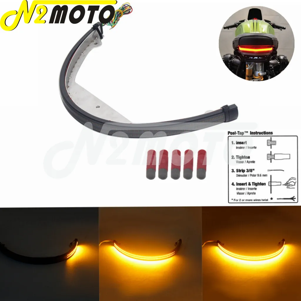 Chrome Glow Red LED Fender Eliminator Kit With Red Turn Signals For Suzuki Boulevard M109R / C90 – Rear