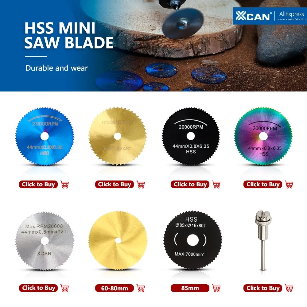 XCAN Mini Circular circular saw Set - 6/7/HSS Cutting Disc