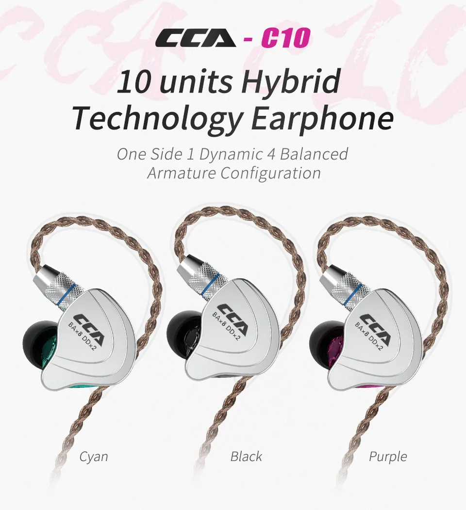 Detachable Headphone Cable HiFi In Ear Monitors With 4BA+1DD Hybrid ...