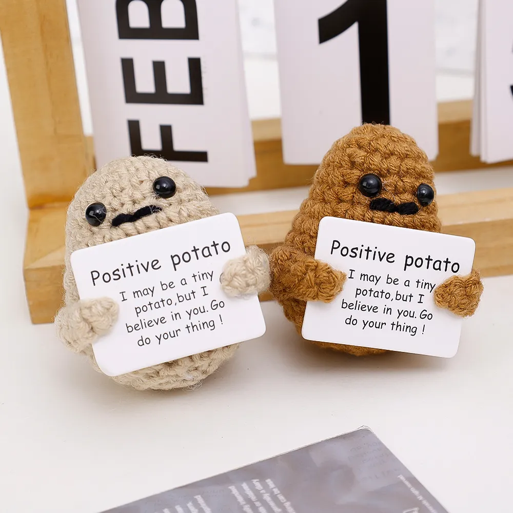 Pipihome Potato Doll, Pocket Hug Potato Good Luck Gifts, Positive Gifts Cute Potato With Positive Affirmation Cards Emotional Support Gift Cute Stuff Mrs Potato Head