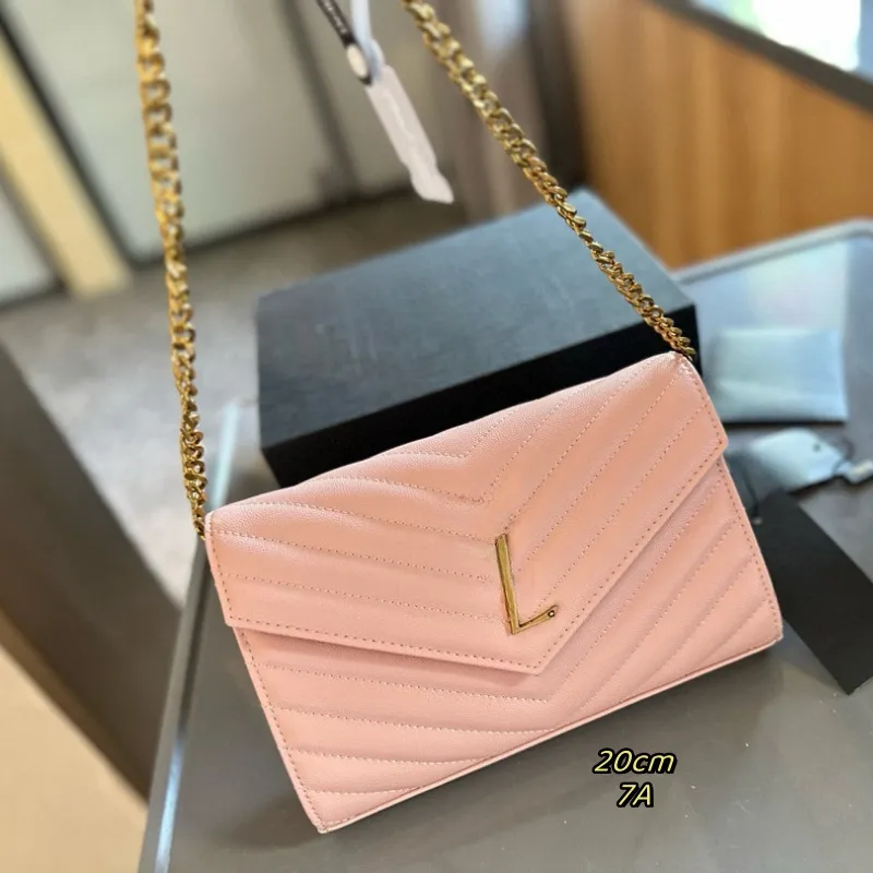 7A Designer Shoulder Bags Envelope Bag Handbag Totes Women Fashion Cross Body Black Caviar Classic Chain Bag High quilted Purse 20cm Summer Spring