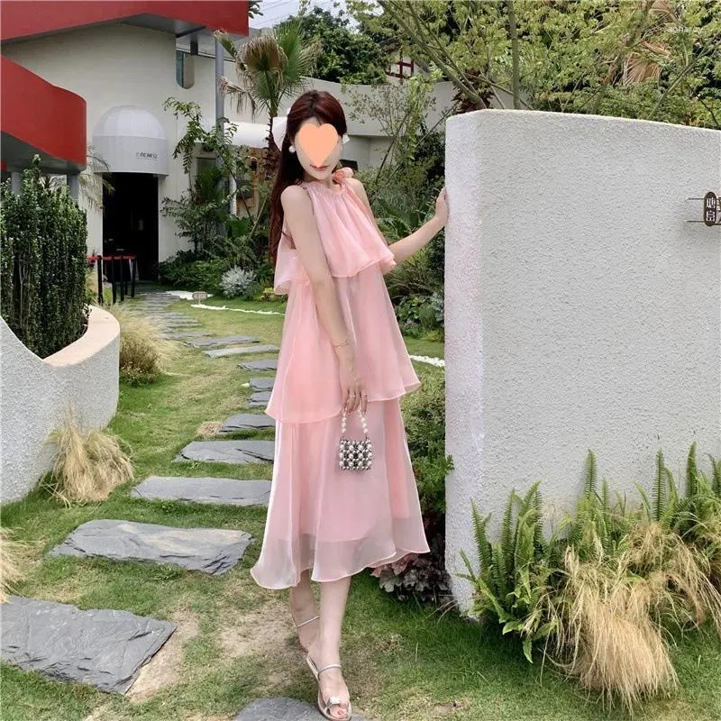 Casual Pink Mesh Midi Dress Women A-Line Empire Waist Short Flutter Sleeve  Winter from Dhgate Basic & Casual Dresses - price 43.23