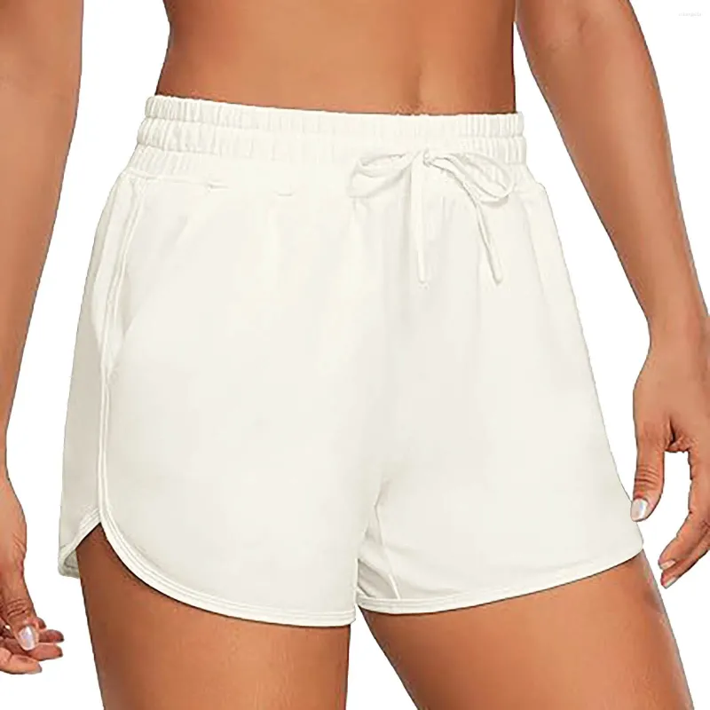 Casual Shorts Womens White Cotton Drawstring Shorts Cotton