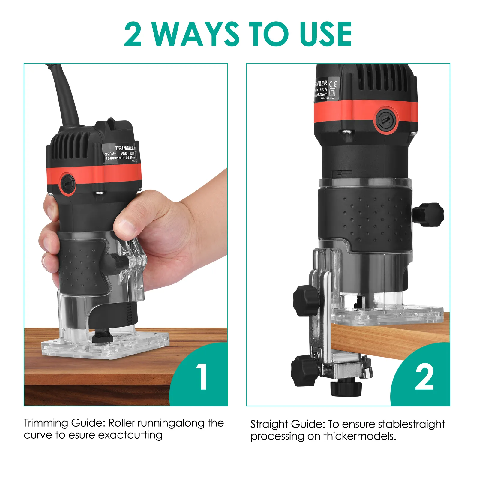 220V 300W 30000RPM Electric Hand Trimmer Trim Router Wood Clean Cuts Power Woodworking Set + Wrench 220V 300W 30000RPM Electric Hand Trimmer Trim Router Wood Clean Cuts Power Woodworking Set + Wrench