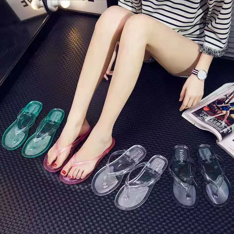 Summer Slides For Women Transparent Jelly Crystal Flip Flops For Outdoor Activities Beach Wear And Flat Wedge Slippers For Ladies In Sizes 36 40 From Ddmyhome 15.2 DHgate.Com