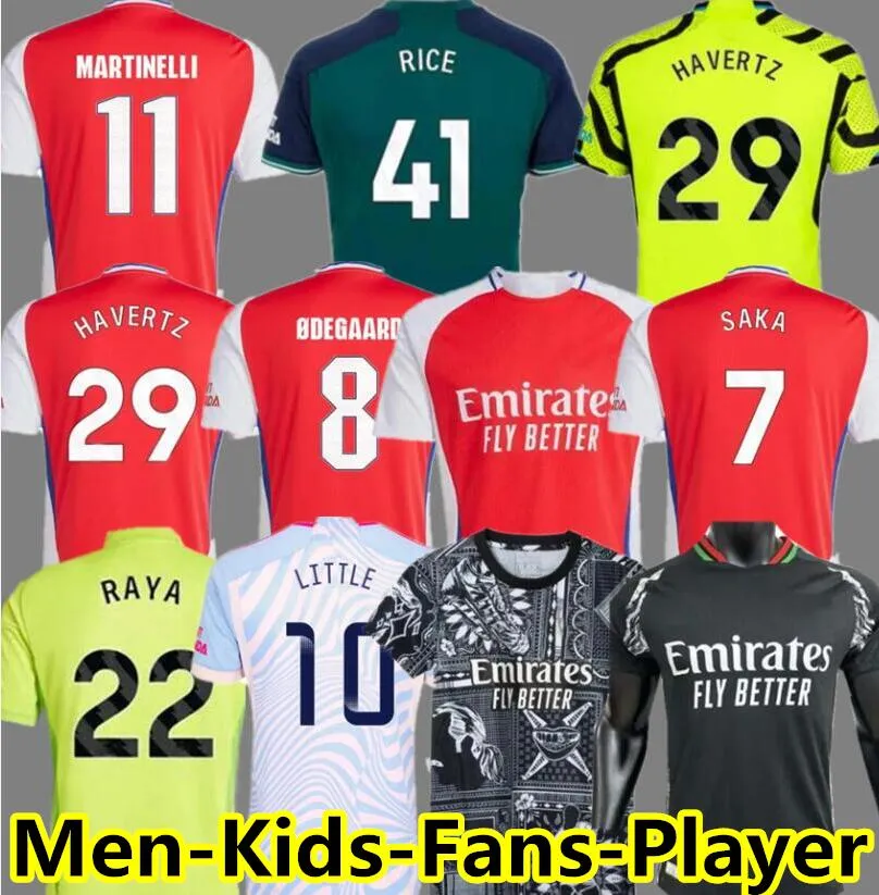 23 24 24 25 G. Jesus Soccer Jerseys Rice Smith Rowe Saka J.Timber Martinelli Russo 2023 2024 Football Shirt Odegaard Sambi Fabio Vieira Saliba Havertz Men Kids