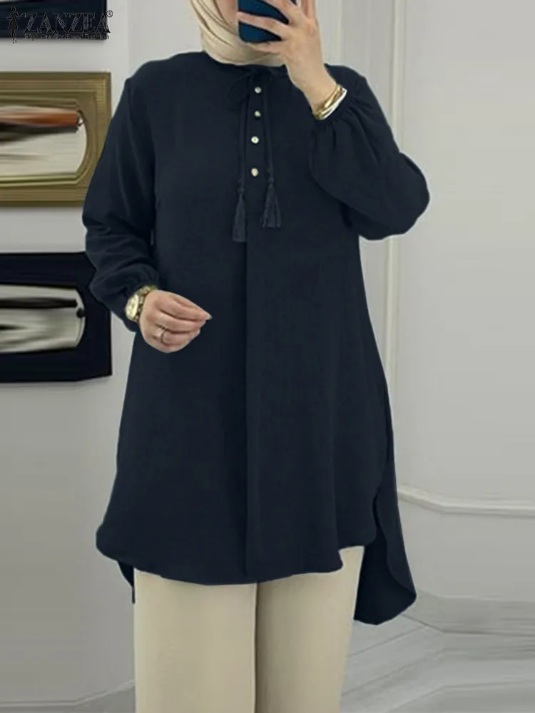 Turkish Blouse Muslim Long Sleeve Top for Women with Buttons Lace Up Full Sleeve Polyester Shirt from Dhgate Ethnic Clothing - price 21.89 Turkish Blouse Muslim Long Sleeve Top for Women with Buttons Lace Up Full Sleeve Polyester Shirt from Dhgate Ethnic Clothing - price 21.89