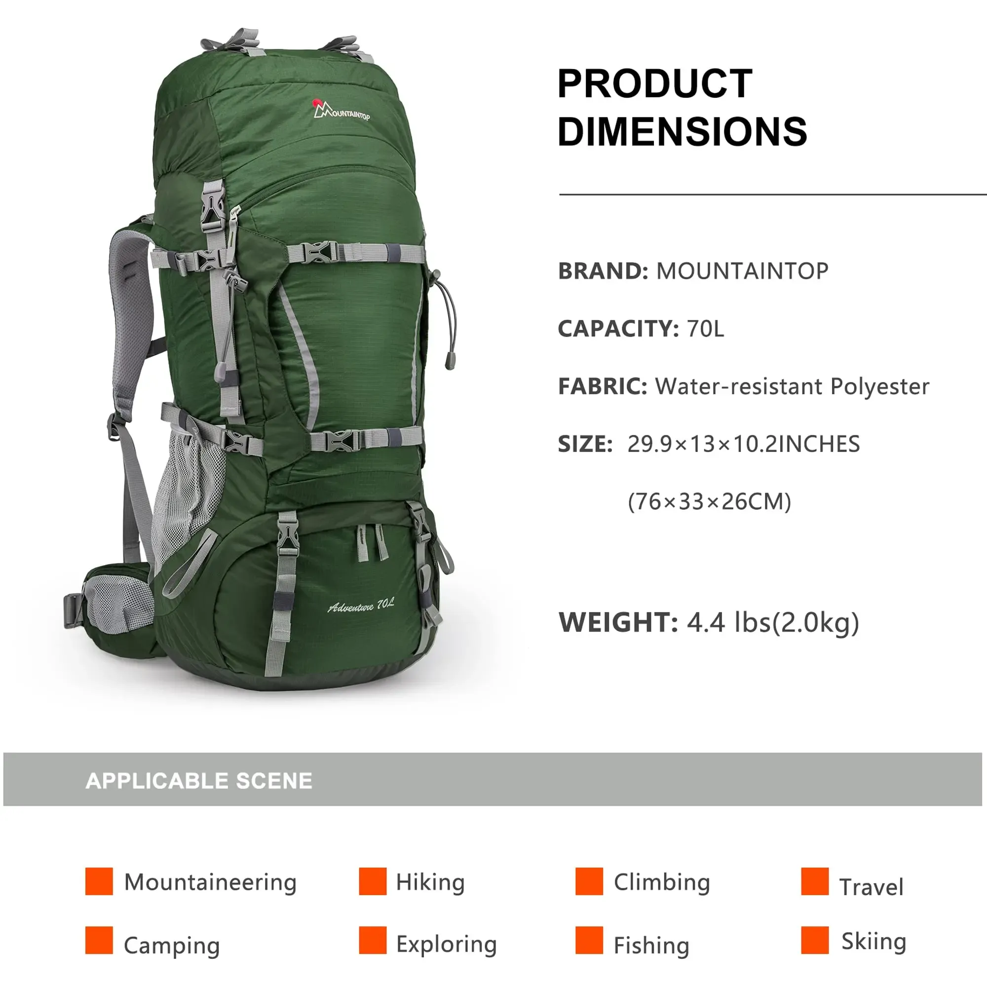 70L Hiking Backpack With YKK Zippers Rain Cover Internal Frame From Ddmylucky 400.31 DHgate.Com