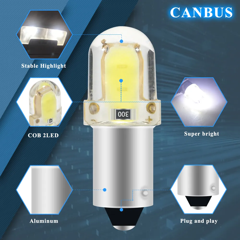 T5 Wedge LED Bulb Car Interior Light Kit - 10-Piece COB 2SMD Wedge ...