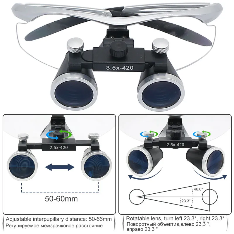 5X 3 5X Dental Loupes With 3W 5W LED Headlight 320 420mm Professional 5x-3-5x-dental-loupes-with-3w-5w-led-headlight-320-420mm-professional