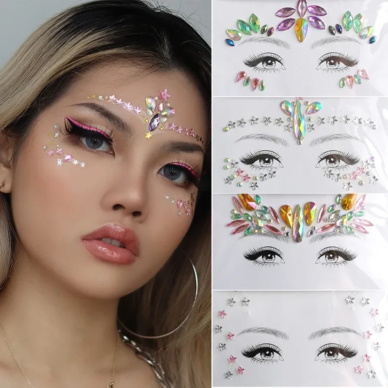 Rhinestone face stickers outlet