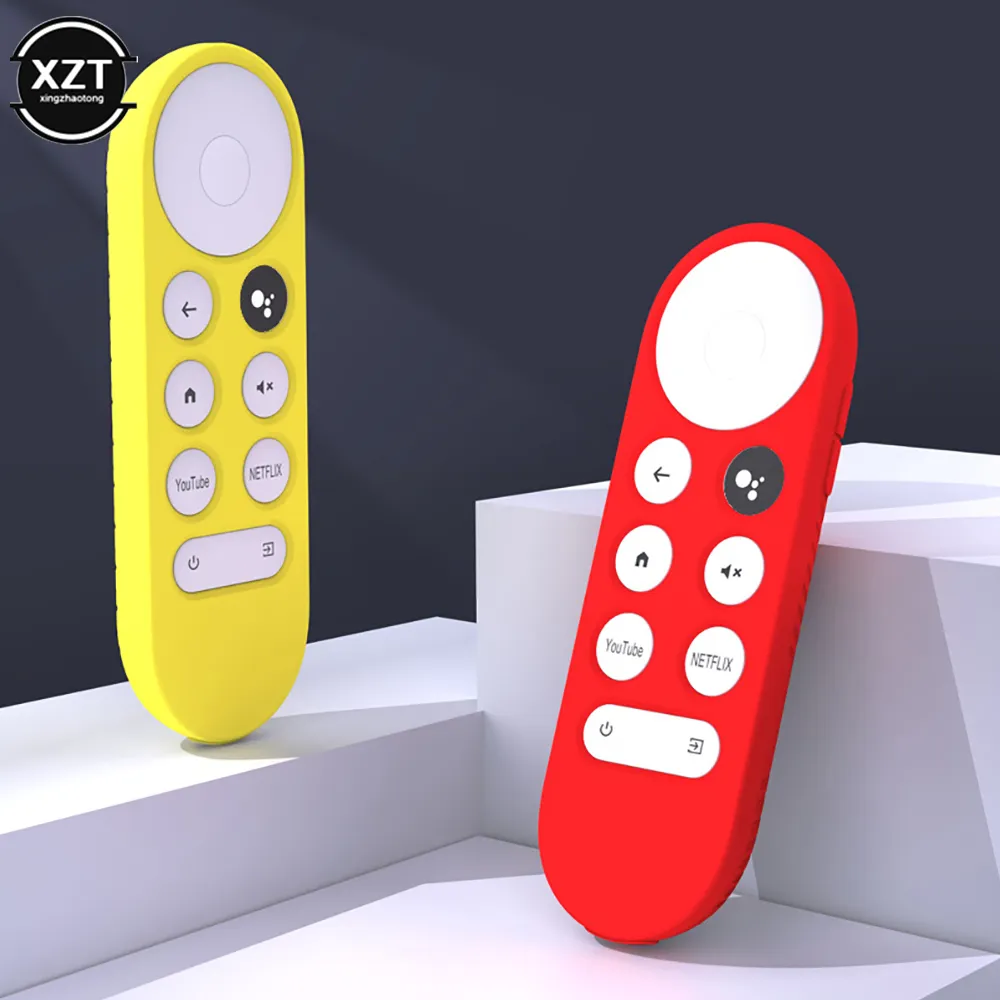 Silikonhülle Für Chromecast Mit Google TV Fernbedienung 2020 – Schwarz & Rot, 2 Stück, Stoßfest