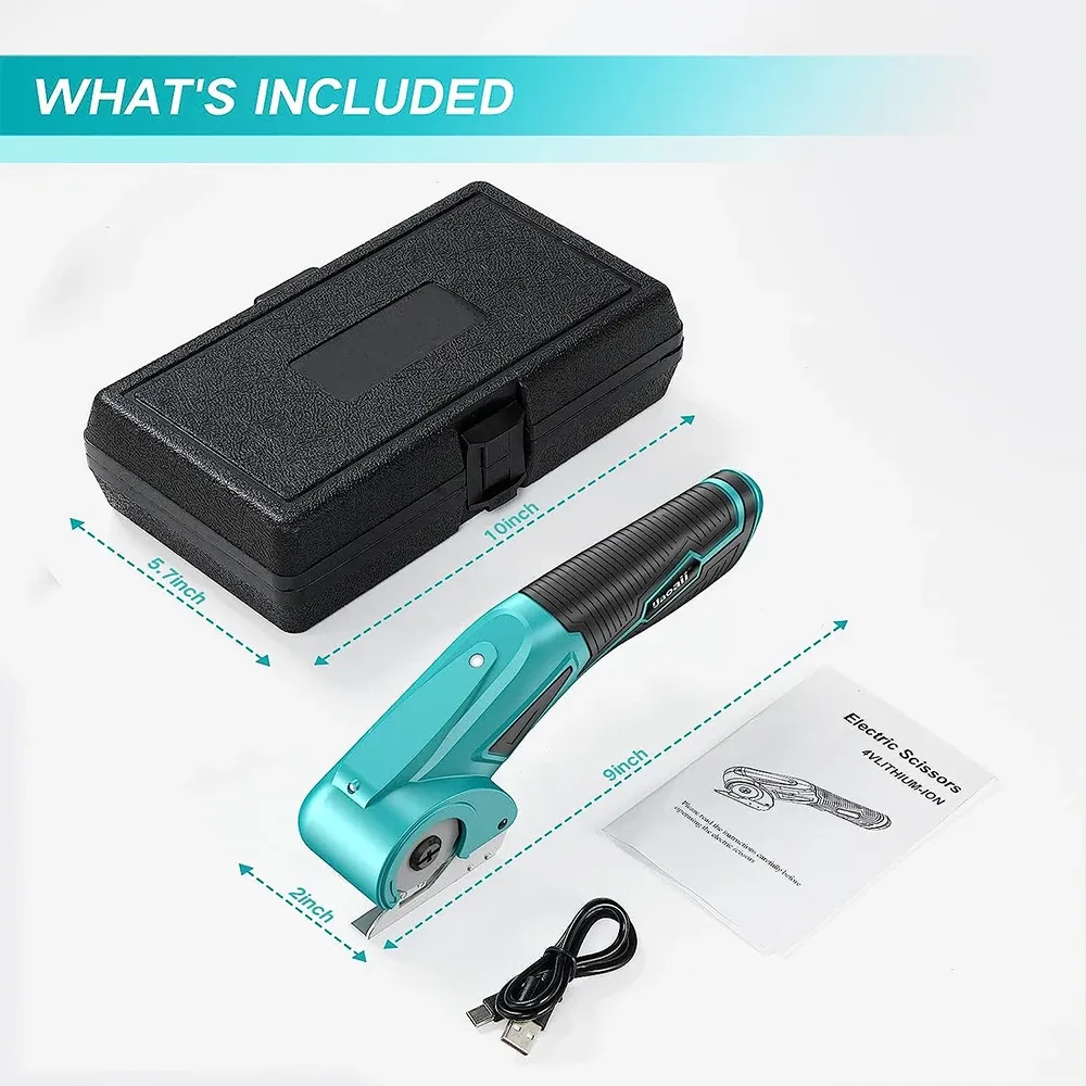 Rechargeable Electric Scissors – Handheld Fabric & Leather Cutter For Craft, Sewing, Cardboard, 220V With 2 Blades, Cordless - View #6