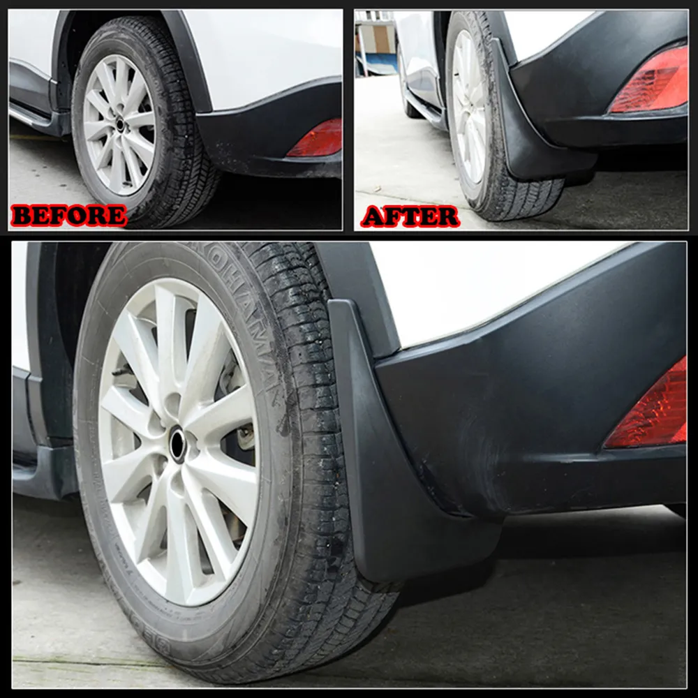 4-Piece Mud Flap Set For Mazda 6 Sedan (2008-2019) - Splash Guards & Hardware Included - View #2
