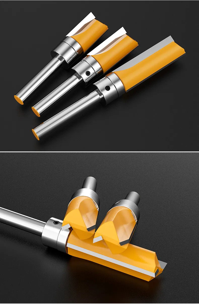 LIDIAO 6.35mm Shank Milling Cutter Wood Router Bit With Bearing Flush ...