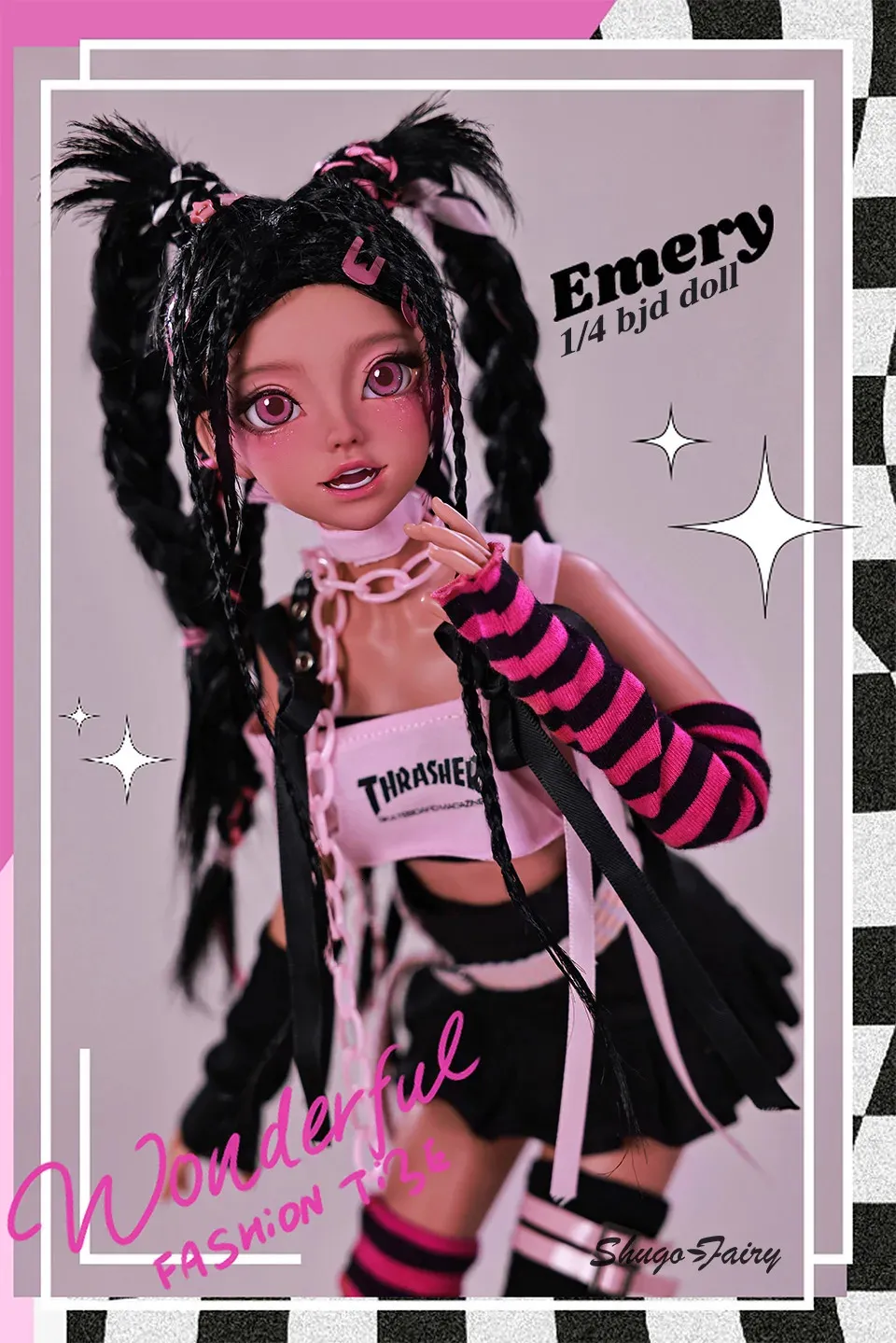 DHgate.com:ShugaFairy 14 Pink Rivet Lolita-Style Y2K