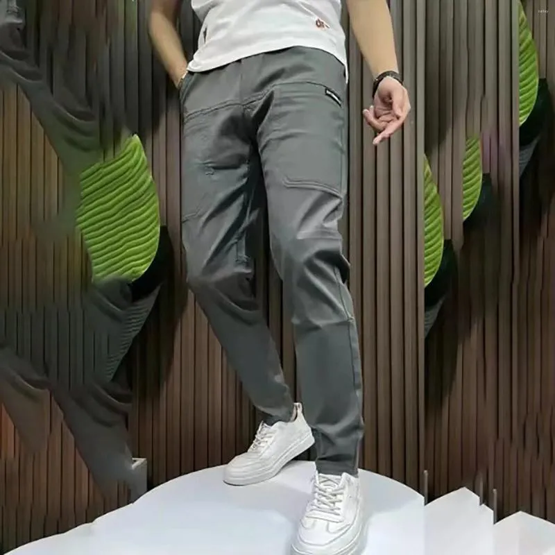 Men s Pants Fashion High Stretch Multi Pocket Skinny Cargo Sweatpants Solid Casual Work Outdoor Joggers Trousers