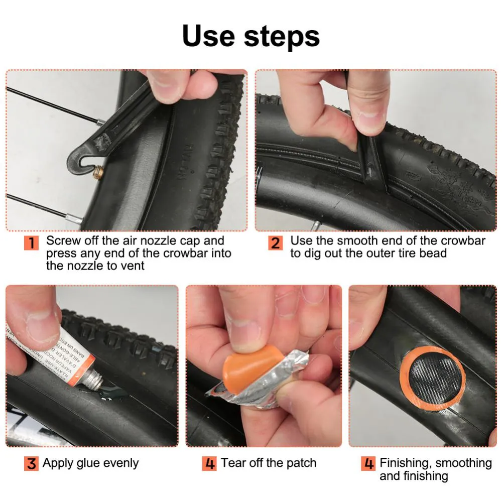 2024 Multi Purpose Bike Puncture Repair Kit Tire Rubber Patches for Cycling Emergencies