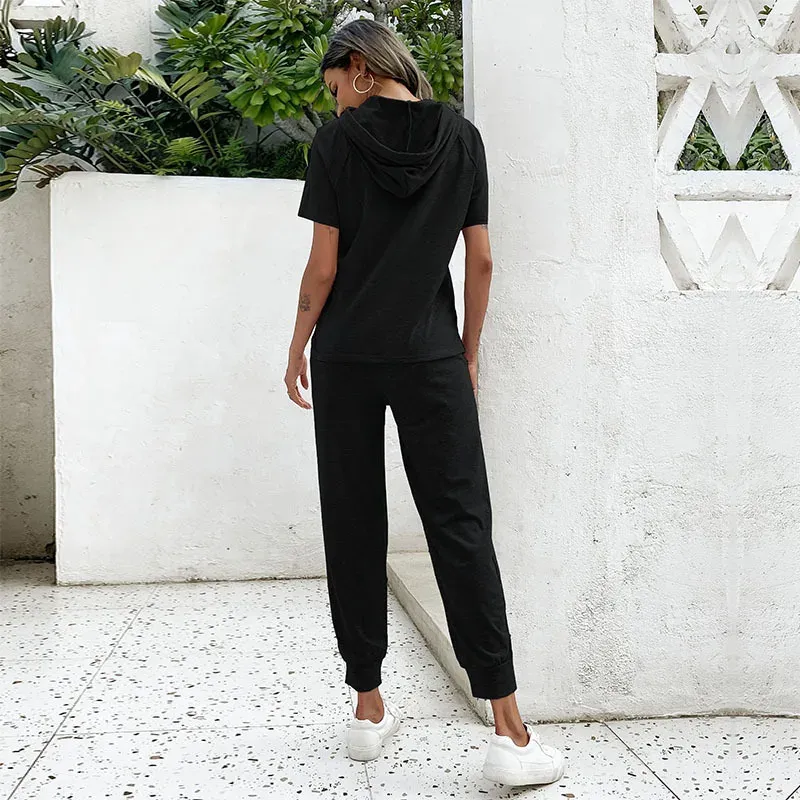 Short sleeve sweat suit sale