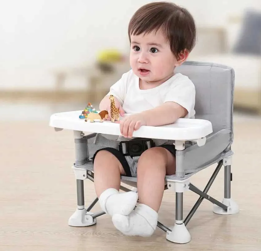 DHgate 2024Portable Baby Dining Chair Foldable Travel High Chair with Safety Belt Toddler Feeding Chair for Outdoor Beach and Home Use Blue 1 Pack Baby Kids Maternity