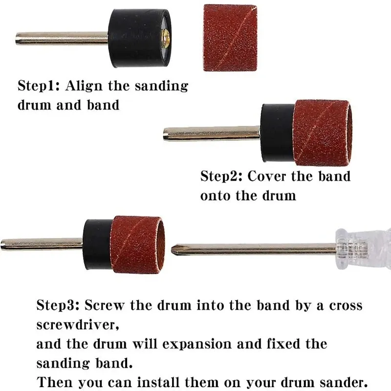 FreeTec Drum Sander Set, 25 Pc Drill Sanding Kit, 80 & 120 Grit Spindle