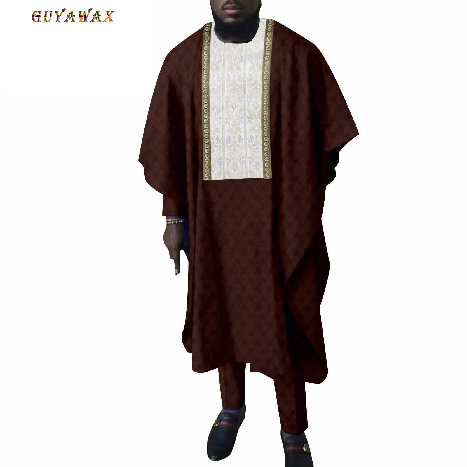 African Wedding Attire Bazin Riche Men's Formal Suit Traditional ...