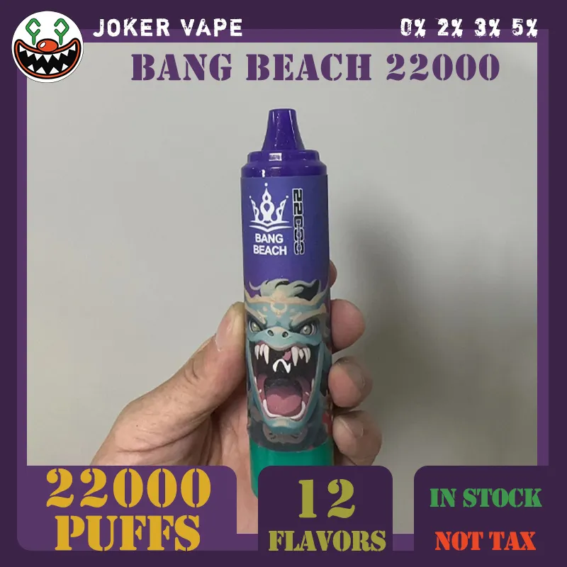 22K Puff Original Bang Beach 22000 Puffs Vape Vape E Cigarettes Jetables  Puff 22K 36ml Coil De Maille De Pod Préfabillée 850mAh Batterie  Rechargeable 0% 2% 3% 5% Pen 12 FLAVORS EN STOCK