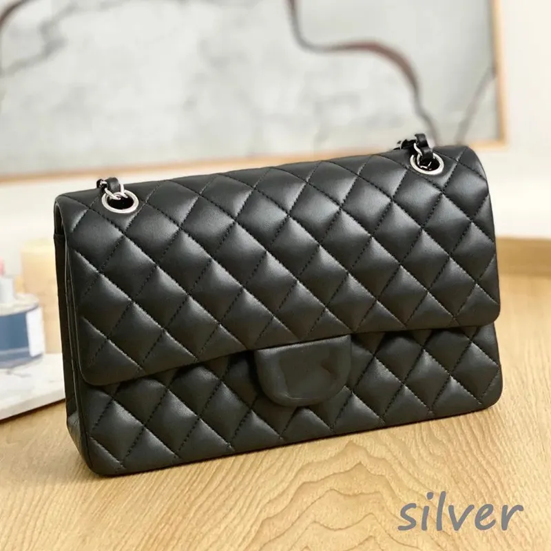 10A designer bags shoulder bag classic plaid flap handbag gold silver chain leather double letter solid color buckle square stripe lady 19 messenger