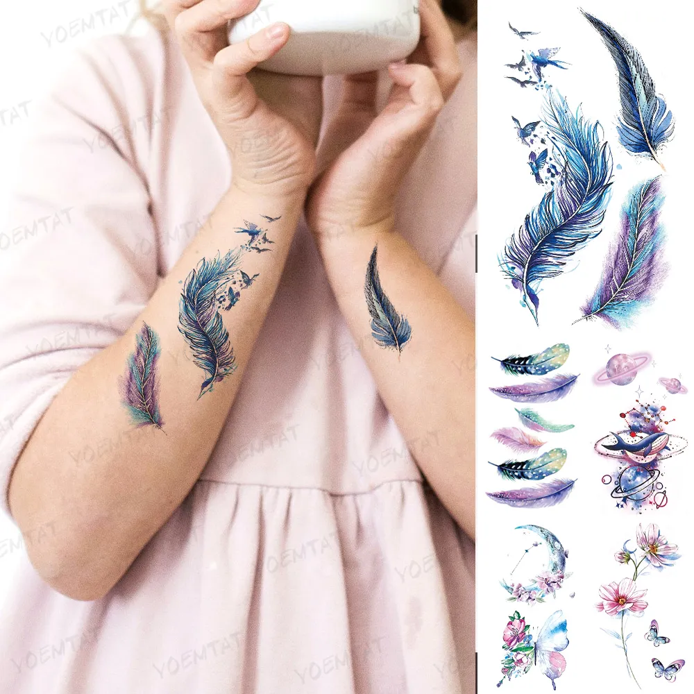 DHgate.com:WaterproofCartoon Feather Butterfly Whale DHgate.com:WaterproofCartoon Feather Butterfly Whale