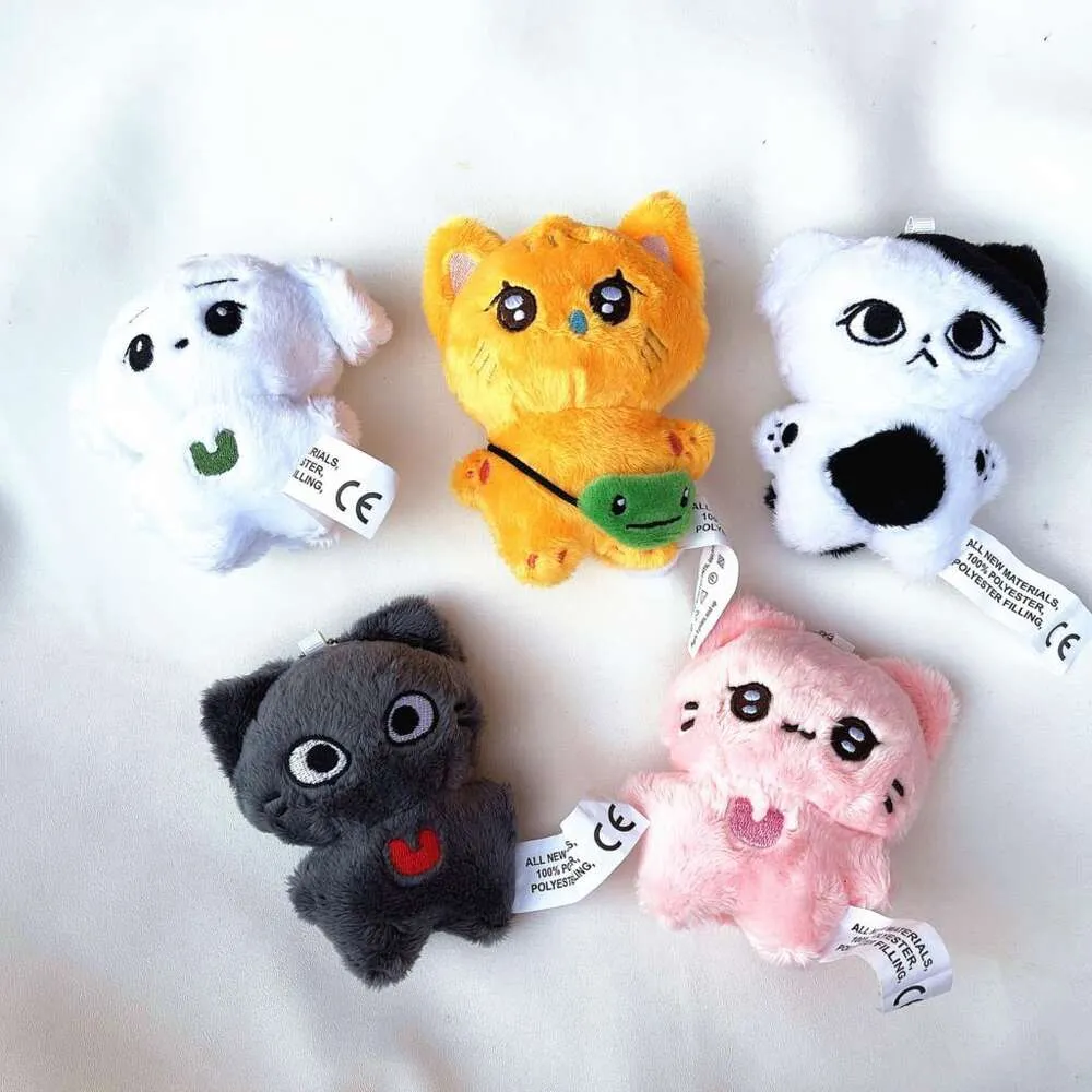 Plush Cat Doll Keychain Set with Metal Rings, Kpop Idol Inspired