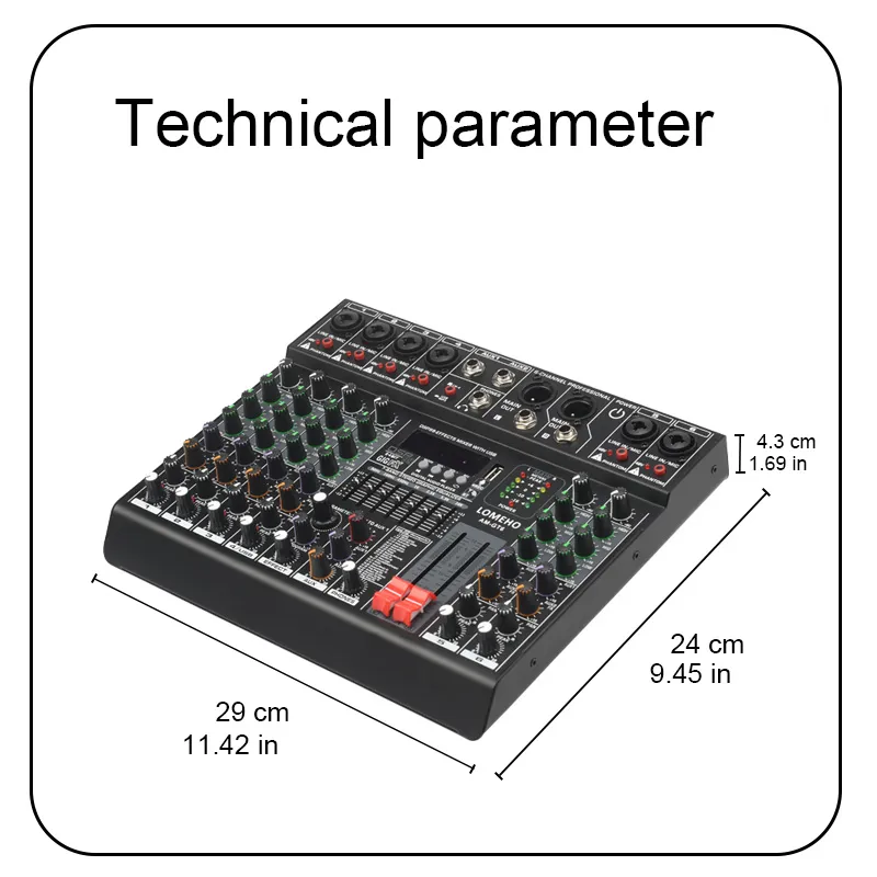 Lomeho 6 8チャンネルサウンドミキサー7バンドオーディオテーブル