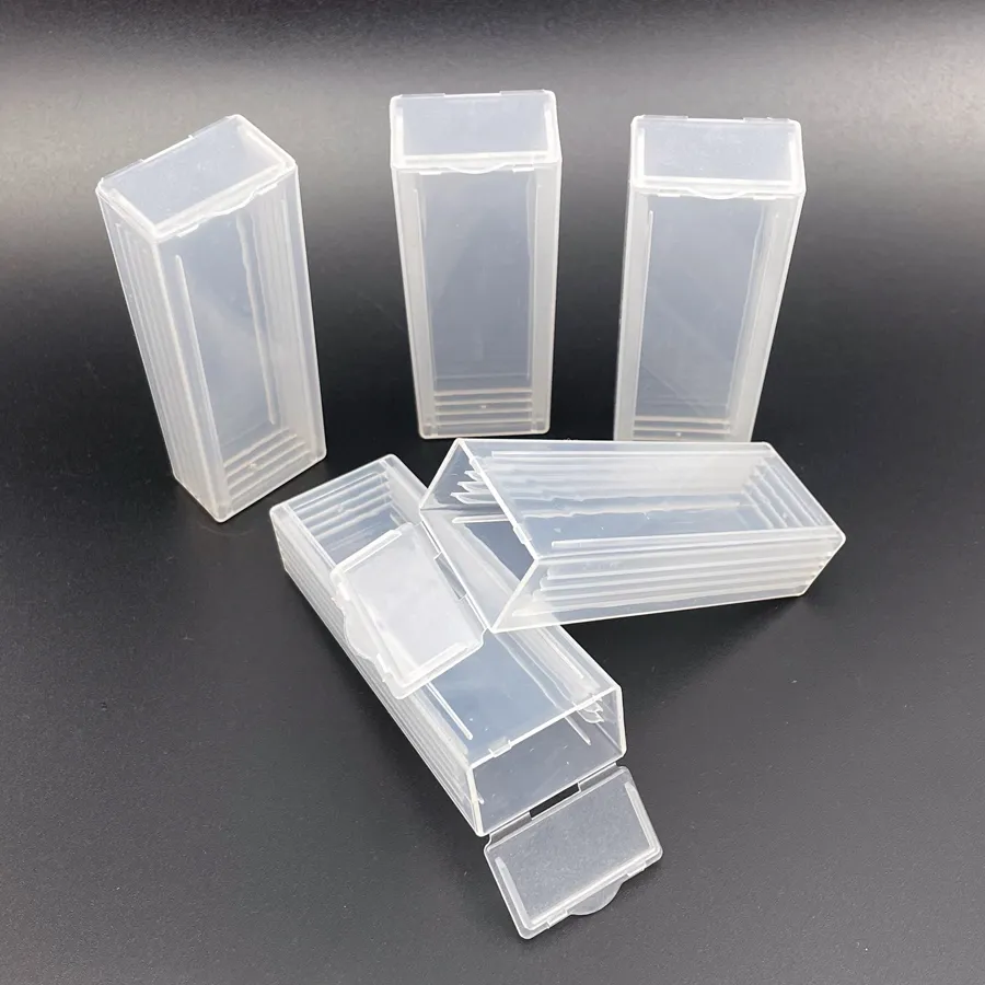 5-Pack Glass Slide Holders Box – Plastic Storage Case For Microscope Slides | Lab Research Use
