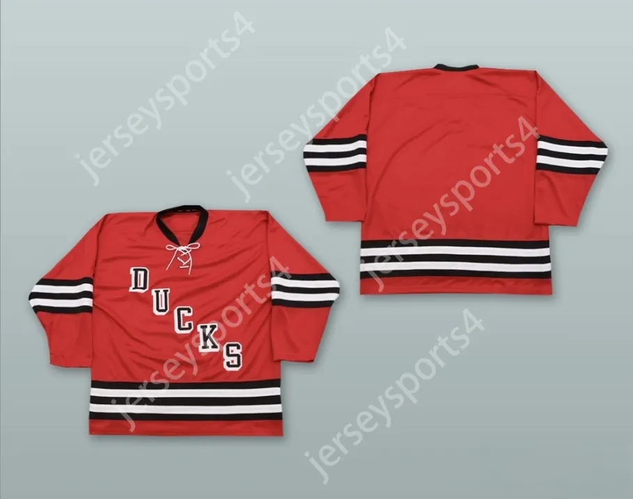 Custom LONG ISLAND DUCKS Hockey Jersey RED TIE DOWN Top Stitched 2024 Season S 6XL
