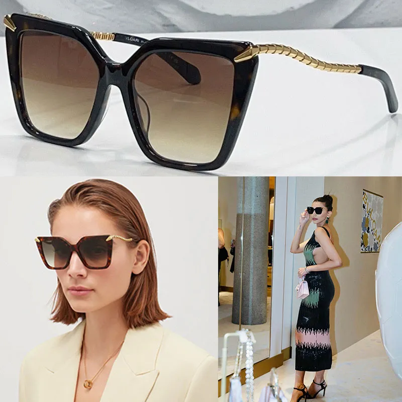 2024 Serpenti Cat Eye Sunglasses Gradient Gray Lenses Women s Designer Eyewear BV40002I