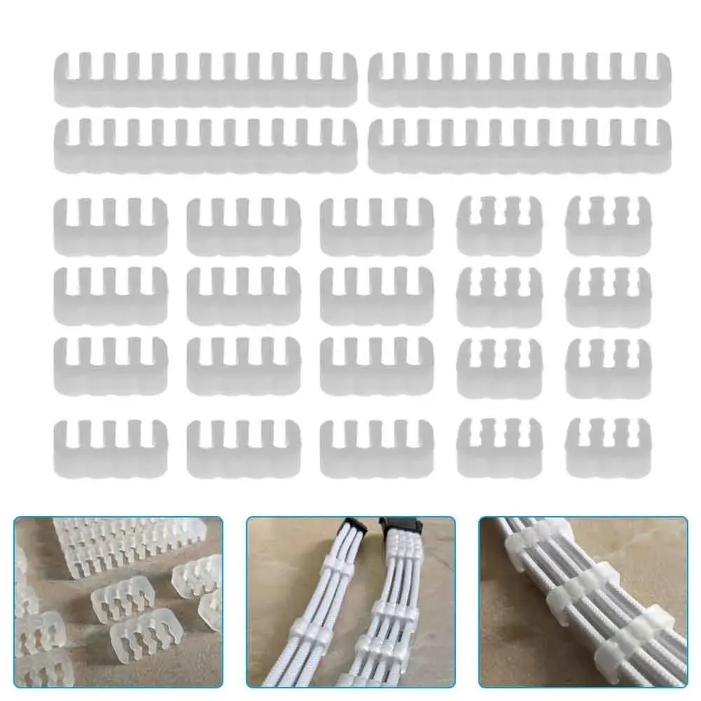 Clip Fermacavi Briskyto – Set Organizer Per Cavi Da 3, 5 E 7 Slot, Diametro Max 6 Mm, Con Adesivo 3M, Per Ufficio E Casa (nero)