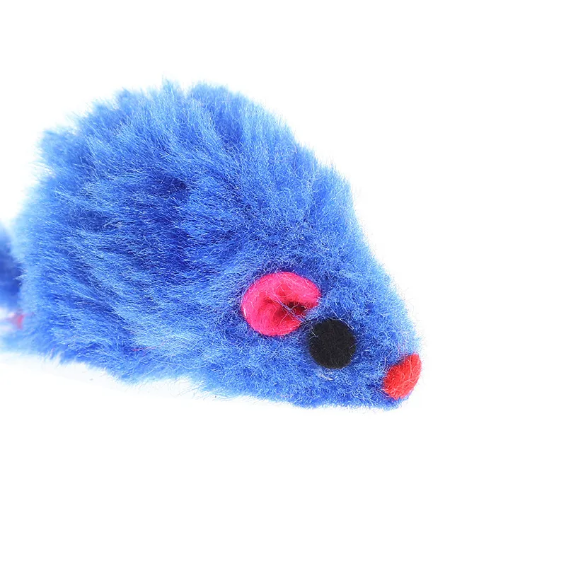 5-Piece Plush Mouse Cat Toys - Grey Blue Chewing Toys For Indoor Play
