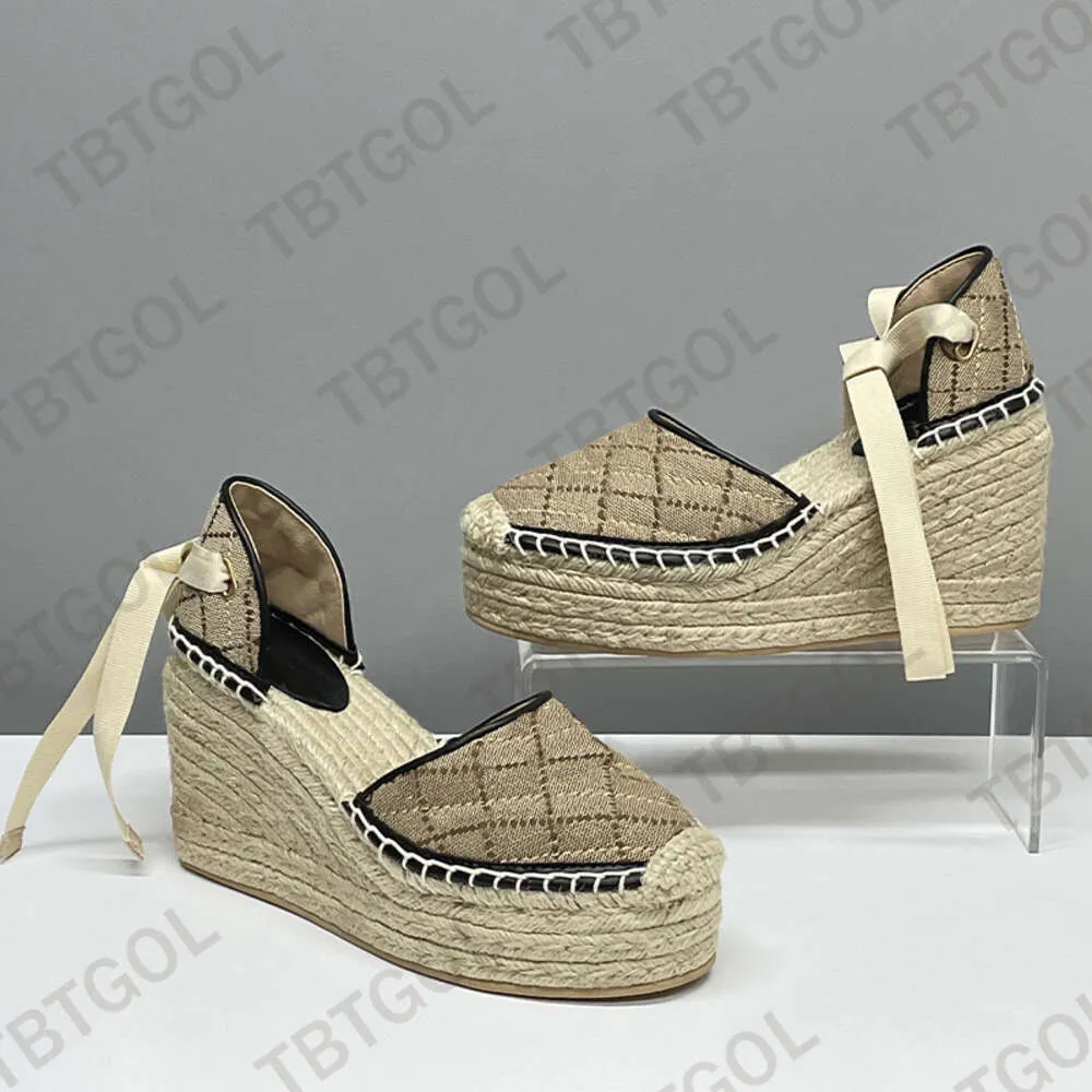 Designers Womens Wedge Platform Sandals Espadrille Shoes Real Leathers Ankle Lace Up Matelasse Espadrille Ladies High Heel Size 35 41 With Box Dust Bag 037 From 48 79 DHgate
