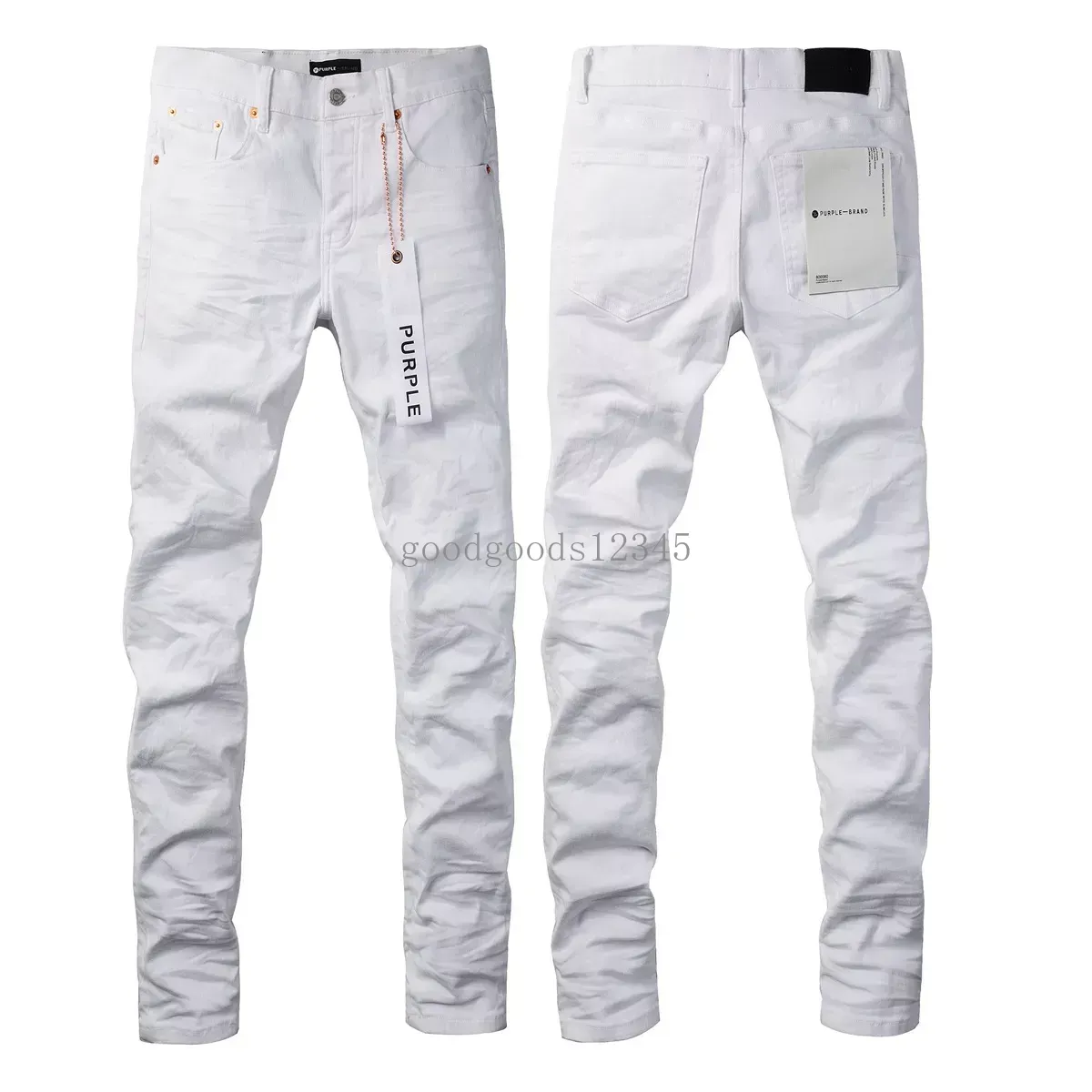 Jeans Purple Brand Jeans Mens Slim Fit Skinny Solid White Denim Pants Streetwear Pants De 34 37 DHgate