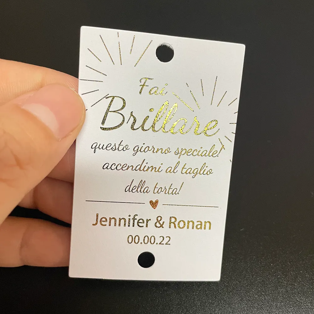 Real Foil Shiny Gold Color Personalized Tags, Sparkler/Glow Stick Tags ...