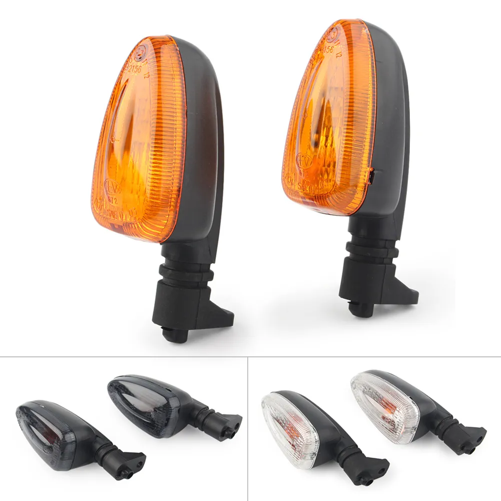 thumbnail interactive-video image 1 of Motorcycle Turn Signal Lights – Halogen Indicator Lamps For BMW F650GS F800GS F800R F800S (Black Housing, Clear Lens) 1 of 2