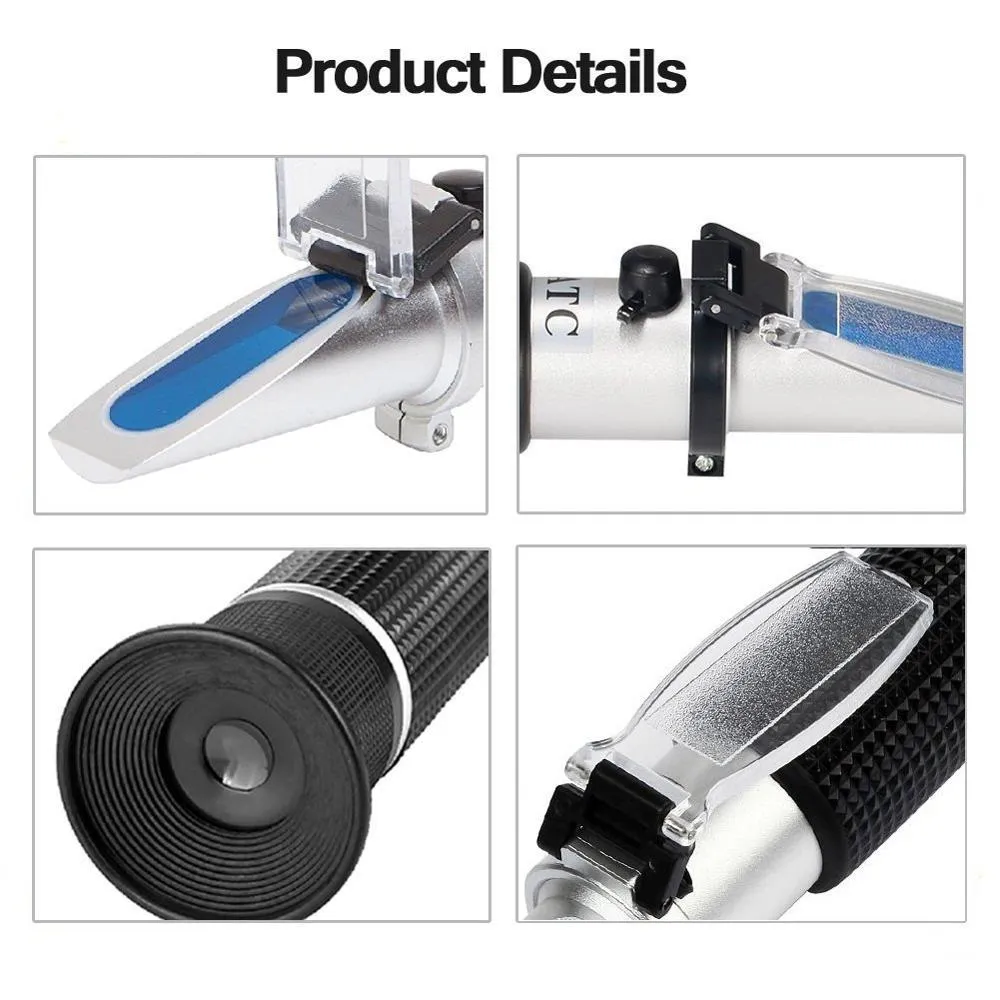 Brix Refractometer Handheld Sugar Level Test Meter with ATC, Brix Range ...