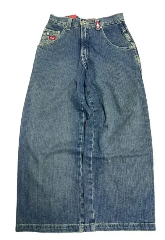 JNCOジーンズY2Kハラジュクバギージーンズ:男性と女性のための刺繍デニムパンツ JNCOジーンズY2Kハラジュクバギージーンズ:男性と女性のための刺繍デニムパンツ