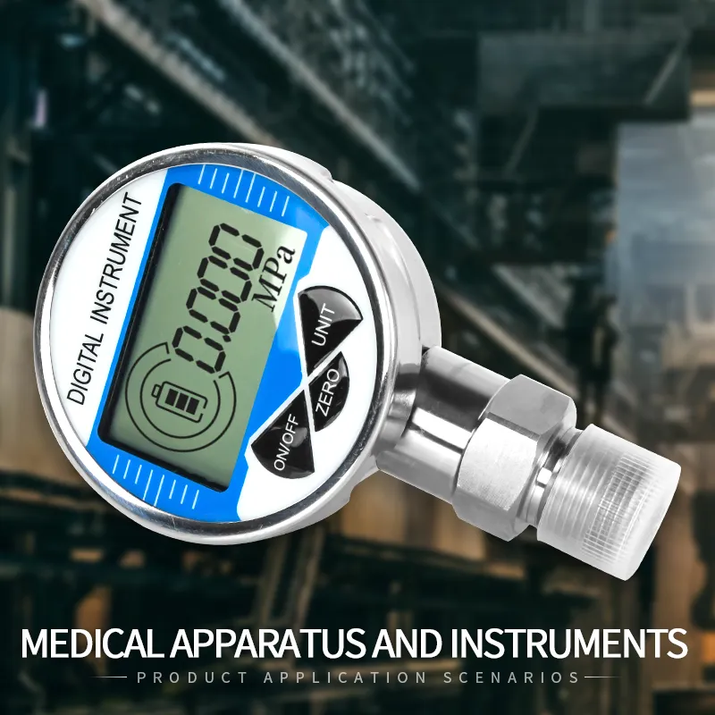 Manometer Thread Protection Hydraulic Pressure Manometer -0.1 to 60 MPa M201.5 Thread 60mm Dial ...